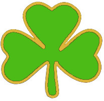 The Shamrock Distinguished Unit Insignia is a green three leaf shamrock outlined in gold