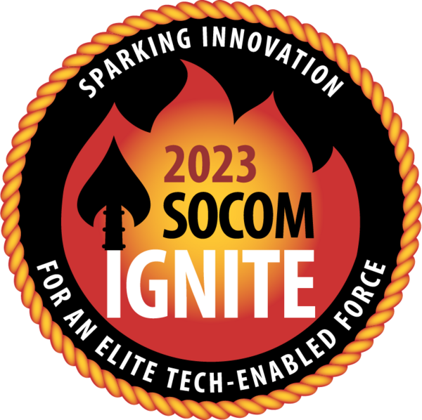 2023 SOCOM Ignite Logo with red flame inside a black circle 